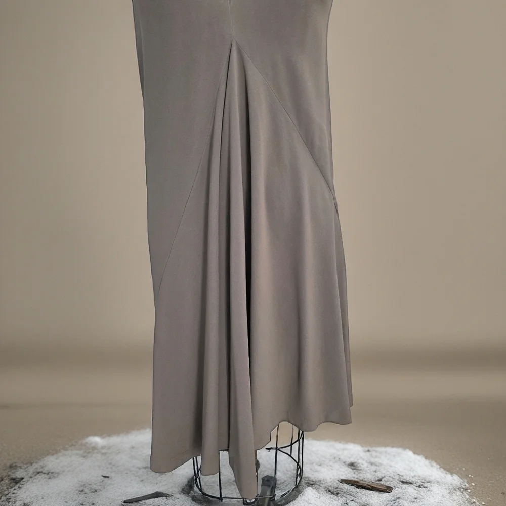Rick Owens Chic Taupe Sleeveless Draped Dress Flowy Size M/6 - Picture 6 of 11